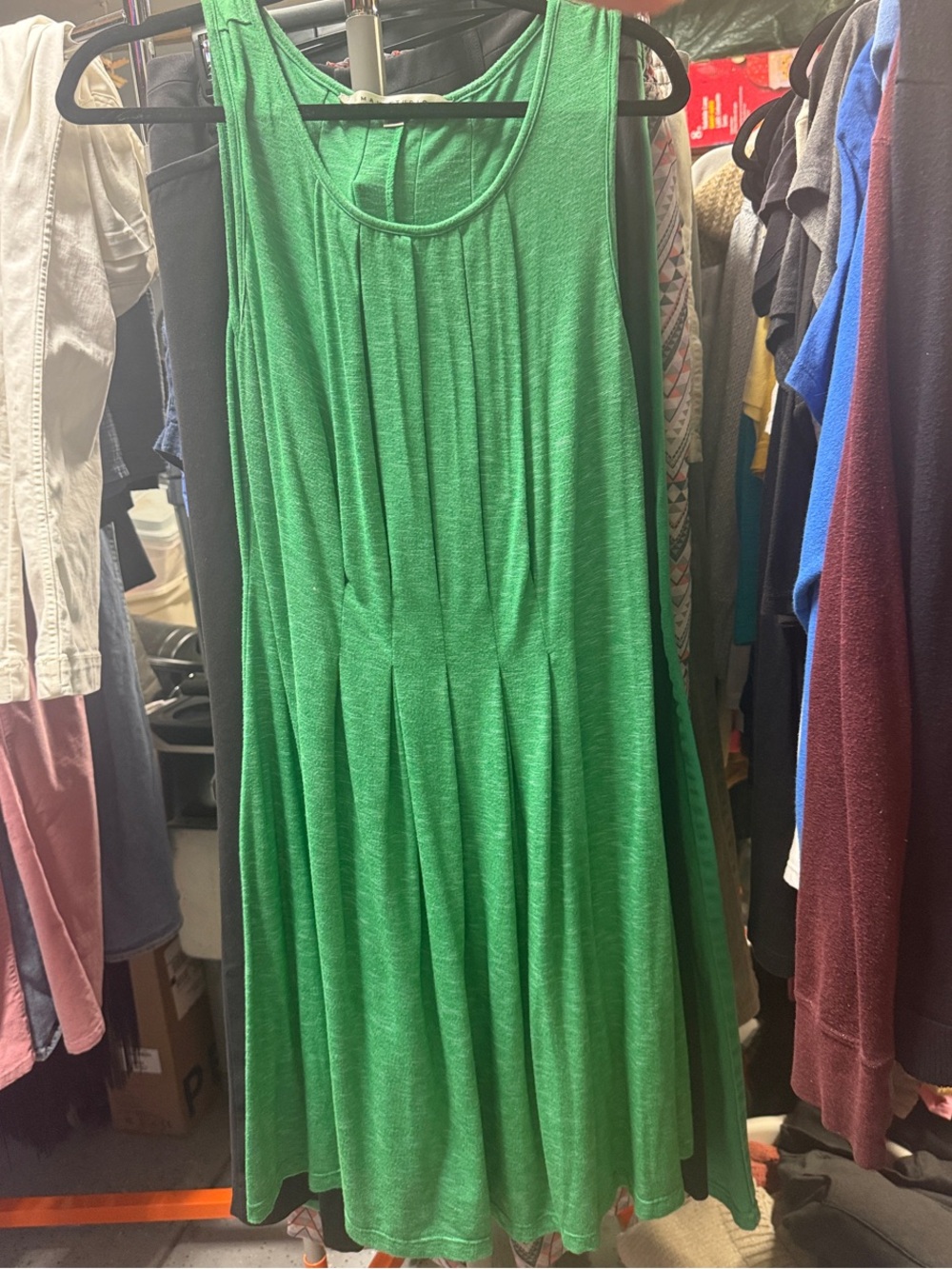 Max Studio Emerald Green Sleeveless Midi Dress
